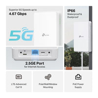TP-Link NE200-Outdoor 5G Outdoor Router, 5G Up to 4.67Gbps, LTE Up to 1.6Gbps (Cat19), 2.5GE LAN, POE, Managed via Tether App - Image 4