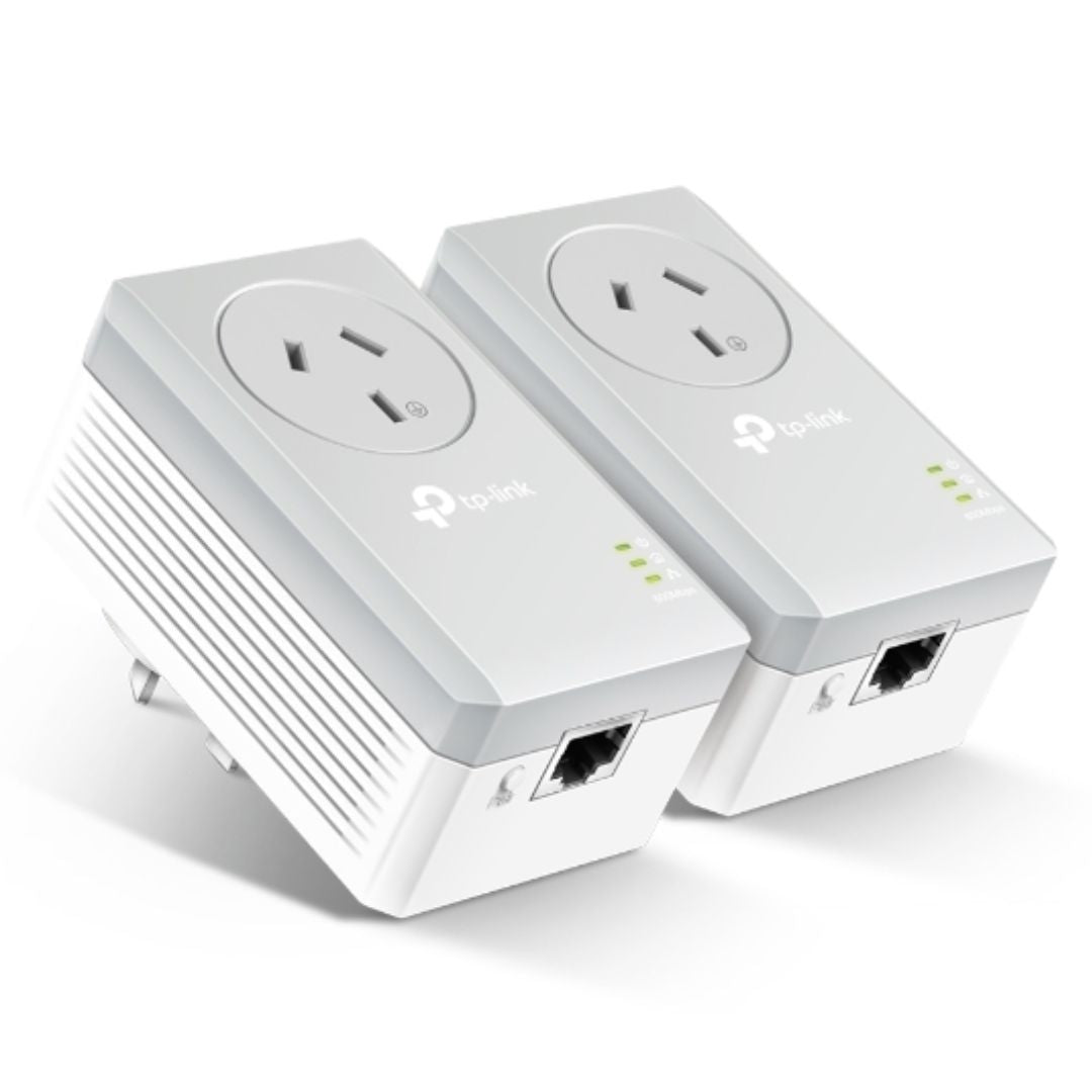 TP-Link TL-PA4010P KIT AV600 Powerline Adapter with AC Pass Through Starter Kit 600Mbps HomePlug AV 1x100Mbps LAN Power Socket 300m ~TL-PA4016P KIT - Image 3
