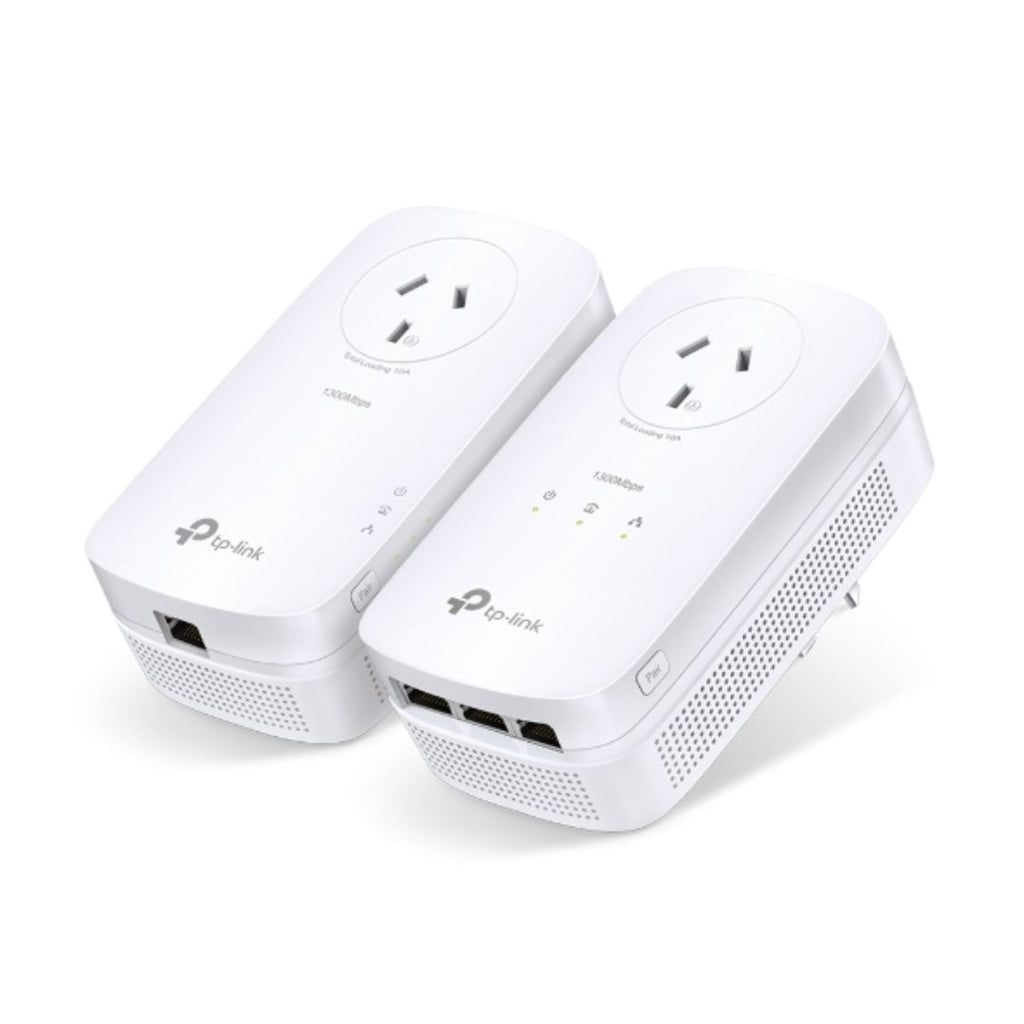 TP-Link TL-PA8033P KIT AV1300 Passthrough Powerline KIT, Qualcomm, 3 Gigabit Ports, 1300Mbps Powerline, 2*2 MIMO,  HomePlug AV2, New PLC Utility, Twin - Image 2