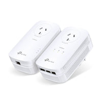 TP-Link TL-PA8033P KIT AV1300 Passthrough Powerline KIT, Qualcomm, 3 Gigabit Ports, 1300Mbps Powerline, 2*2 MIMO,  HomePlug AV2, New PLC Utility, Twin - Image 2