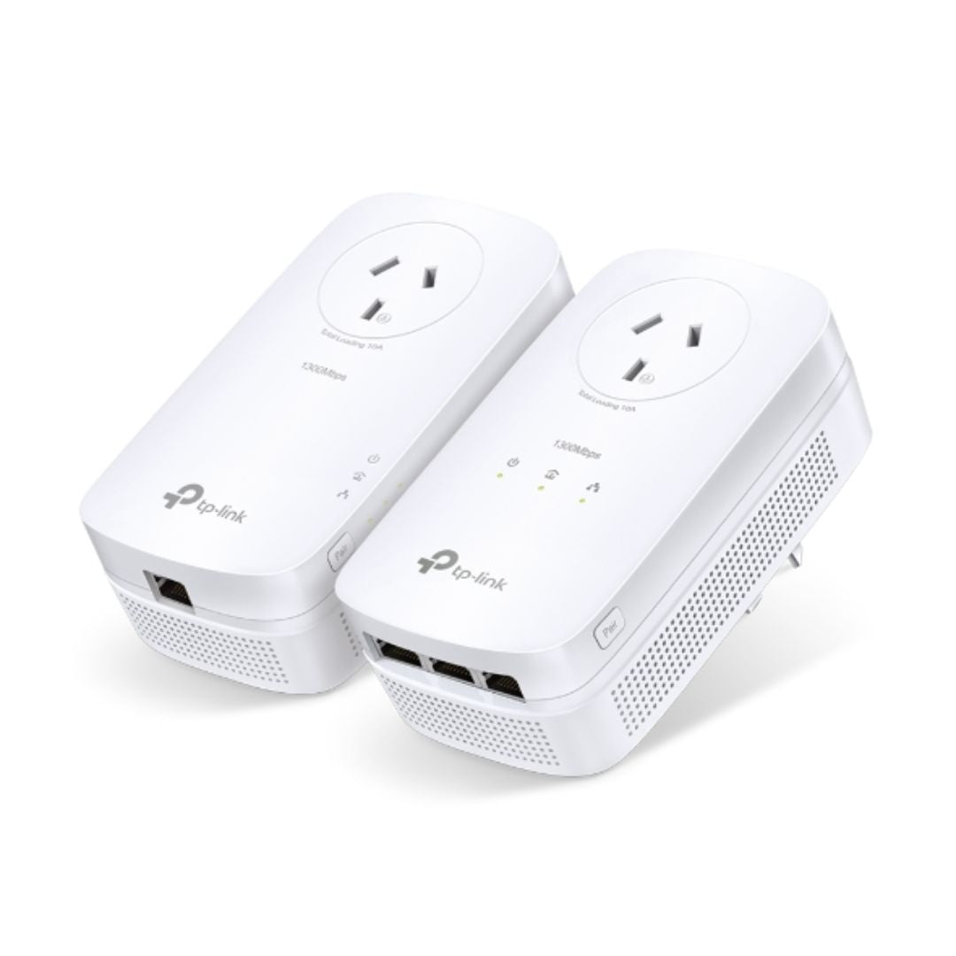 TP-Link TL-PA8033P KIT AV1300 Passthrough Powerline KIT, Qualcomm, 3 Gigabit Ports, 1300Mbps Powerline, 2*2 MIMO,  HomePlug AV2, New PLC Utility, Twin - Image 2