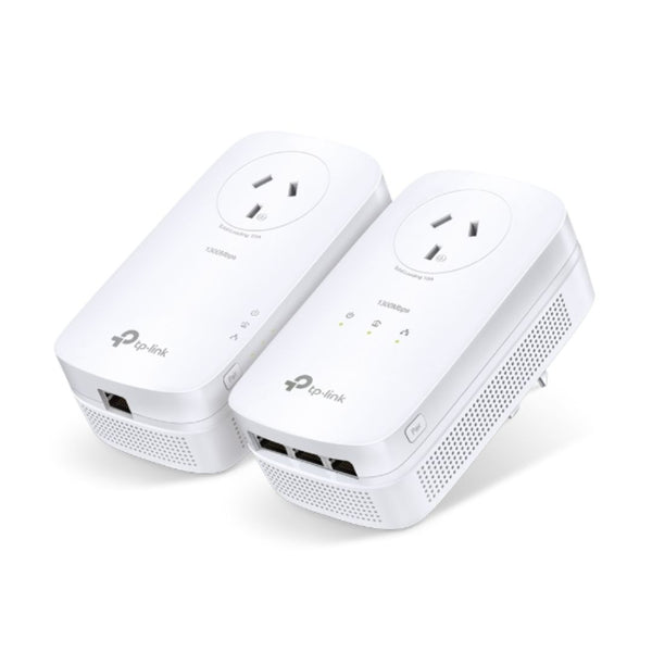 TP-Link TL-PA8033P KIT AV1300 Passthrough Powerline KIT, Qualcomm, 3 Gigabit Ports, 1300Mbps Powerline, 2*2 MIMO,  HomePlug AV2, New PLC Utility, Twin