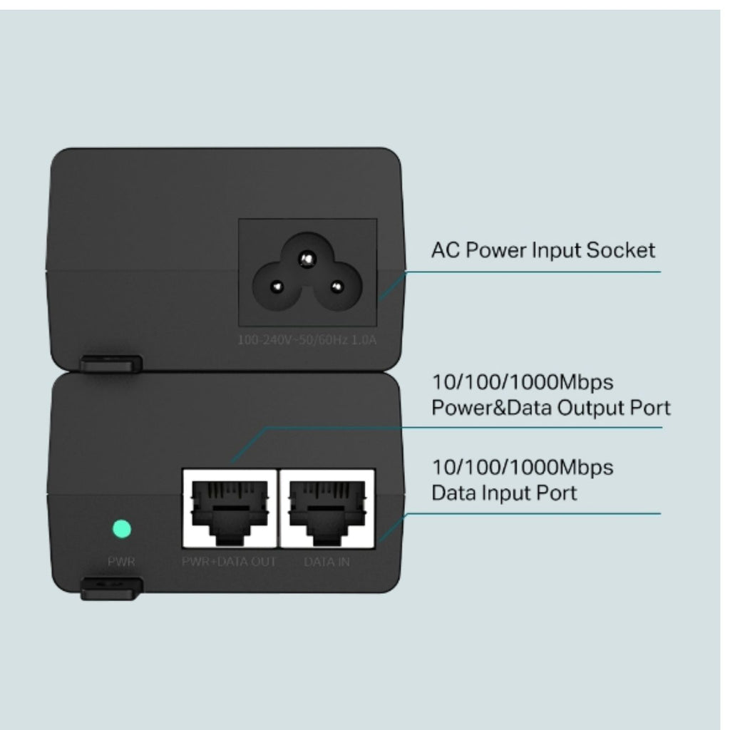 TP-Link TL-POE160S Omada PoE+ Injector, 2 Gigabit Ports, 802.3af/at, Integrated Power Supply, Wall Mountable, Plug & Play - Image 3