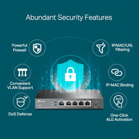 TP-Link TL-ER605 (TL-R605) SafeStream Gigabit Multi-WAN VPN Router PPPoE 1 WAN 3 Changeable WAN/LAN Ports 10BASE-T, Centralised Cloud, Omada - Image 4