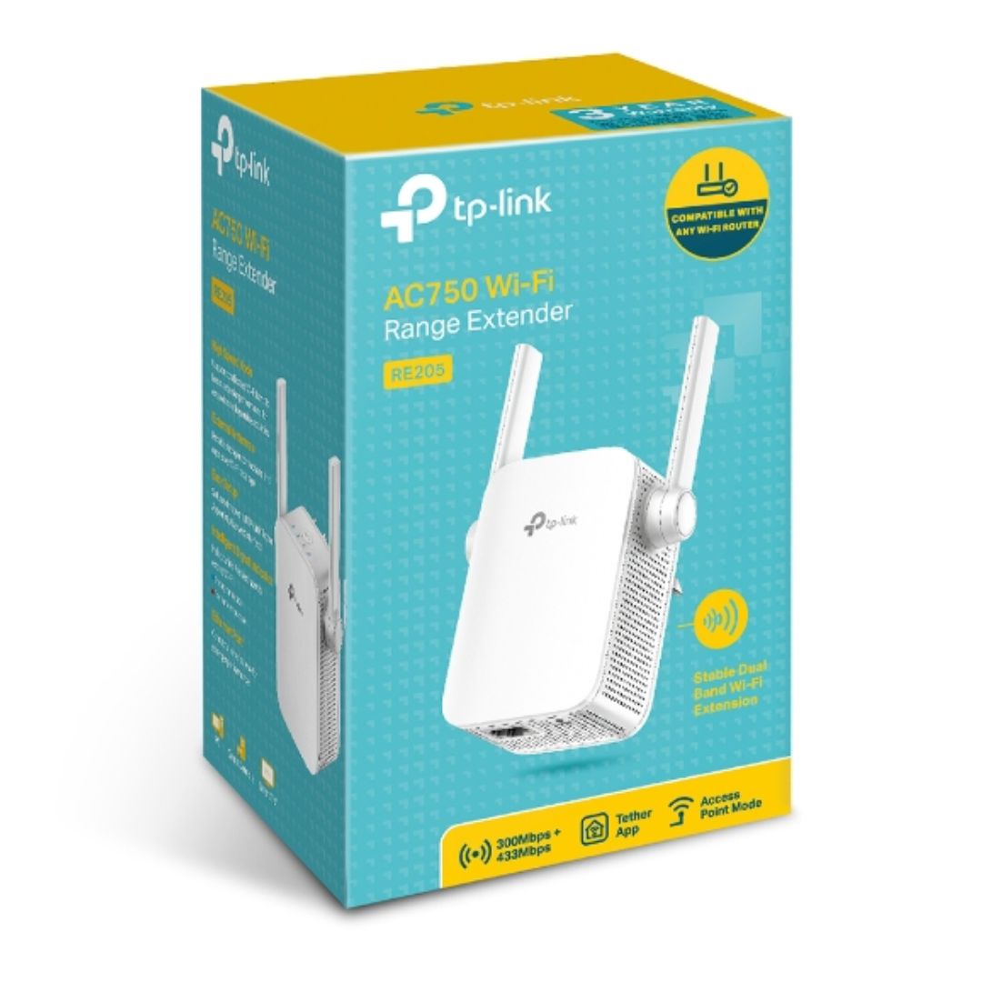 TP-Link RE205 AC750 Wi-Fi Range Extender, Dual Band: 2.4GHz @ 300Mbps, 5GHz @ 433Mbps. - Image 5
