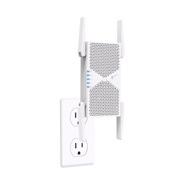 TP-Link RE405BE BE6500 Dual-Band Wi-Fi 7 Range Extender with BE6500 speeds, MLO, 160MHz, 4× antennas, EasyMesh, and 2.5G Ethernet port - Image 3