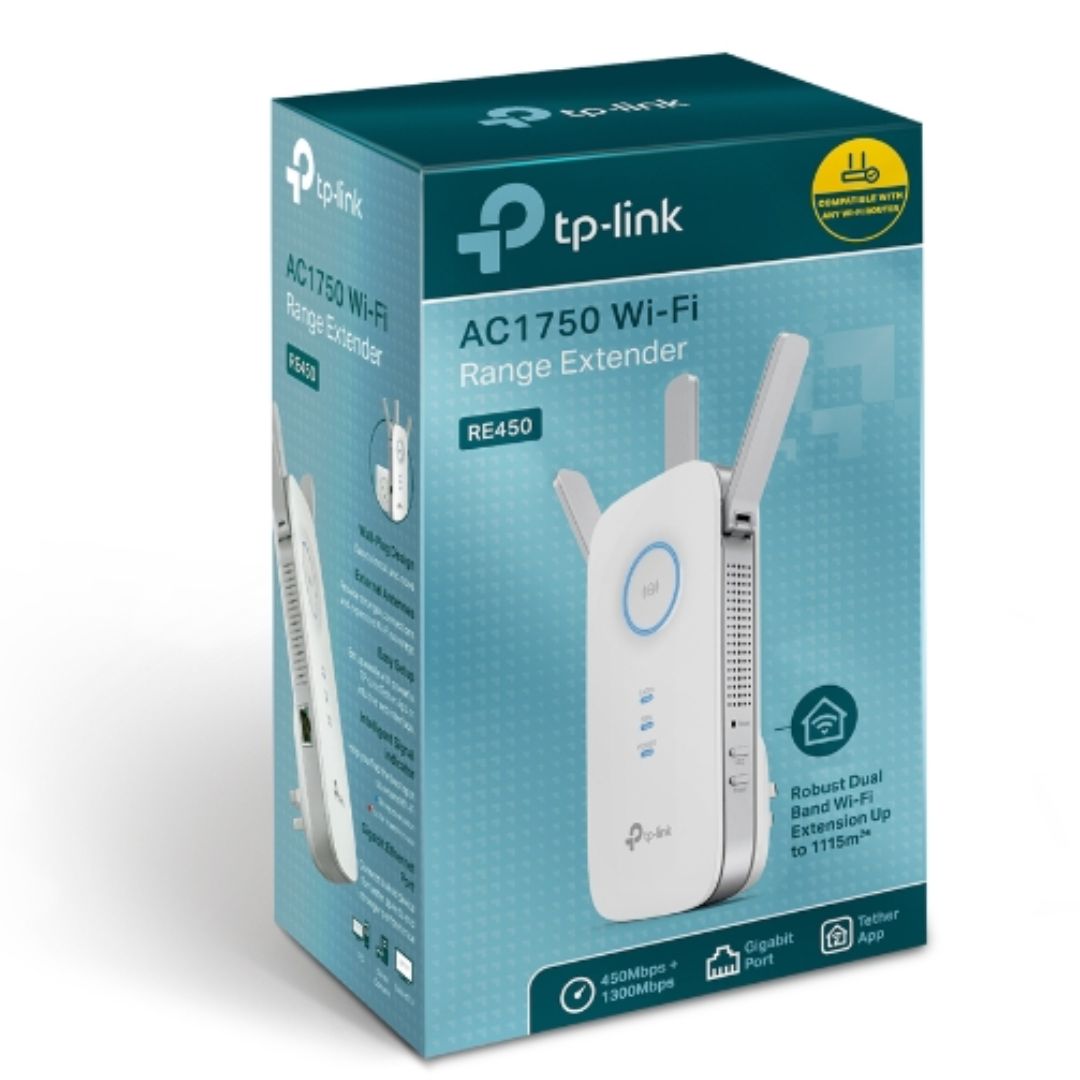 TP-Link RE450 AC1750 1750Mbps Wi-Fi Range Extender 450Mbps@2.4GHz 1300Mbps@5GHz 1Gbps LAN Port 3xAntennas ~RE580D RE590T - Image 4