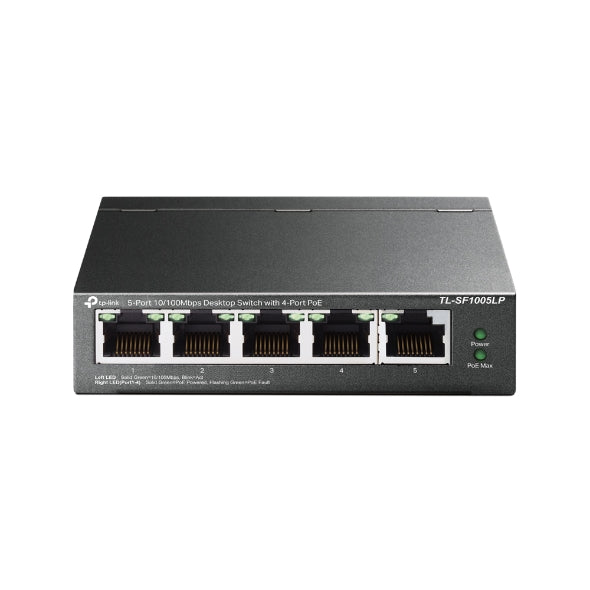 TP-Link TL-SF1005LP 5-Port 10/100Mbps Desktop Switch with 4-Port PoE 41W IEEE 802.3af compliant 1Gbps Switching - Image 2