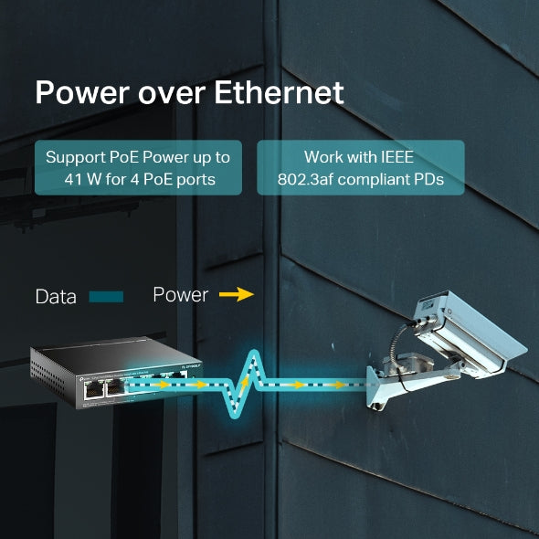 TP-Link TL-SF1005LP 5-Port 10/100Mbps Desktop Switch with 4-Port PoE 41W IEEE 802.3af compliant 1Gbps Switching - Image 4