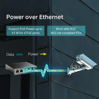 TP-Link TL-SF1005LP 5-Port 10/100Mbps Desktop Switch with 4-Port PoE 41W IEEE 802.3af compliant 1Gbps Switching - Image 4