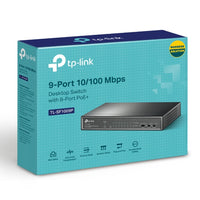 TP-Link TL-SF1009P 9-Port 10/100Mbps Desktop Switch with 8-Port PoE+, Up to 65W for 8 PoE ports, Up to 30W for each PoE port - Image 1