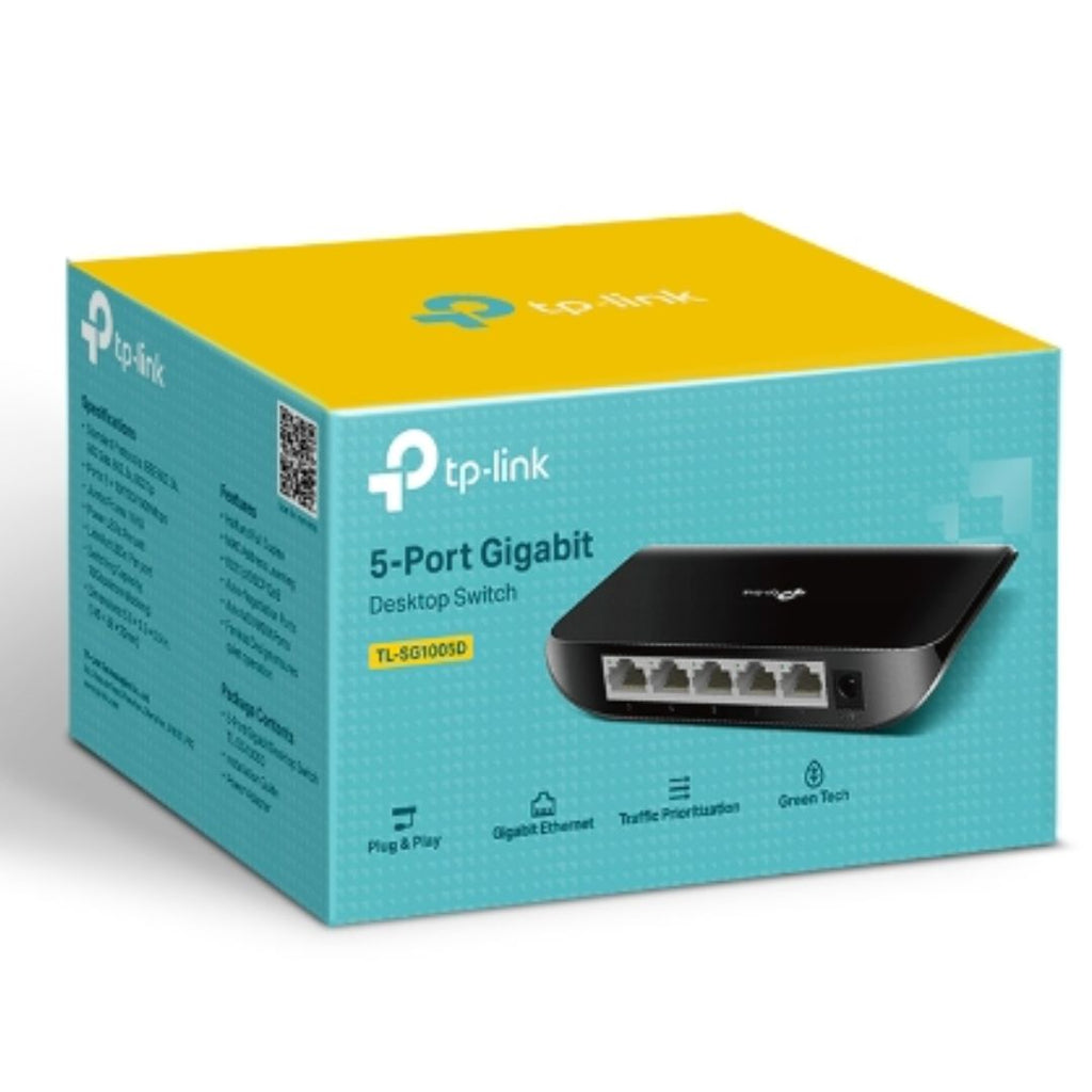 TP-Link TL-SG1005D 5-port Desktop Gigabit Switch, 5 10/100/1000M RJ45 ports, plastic case,Supports Auto MDI / MDIX - Image 1