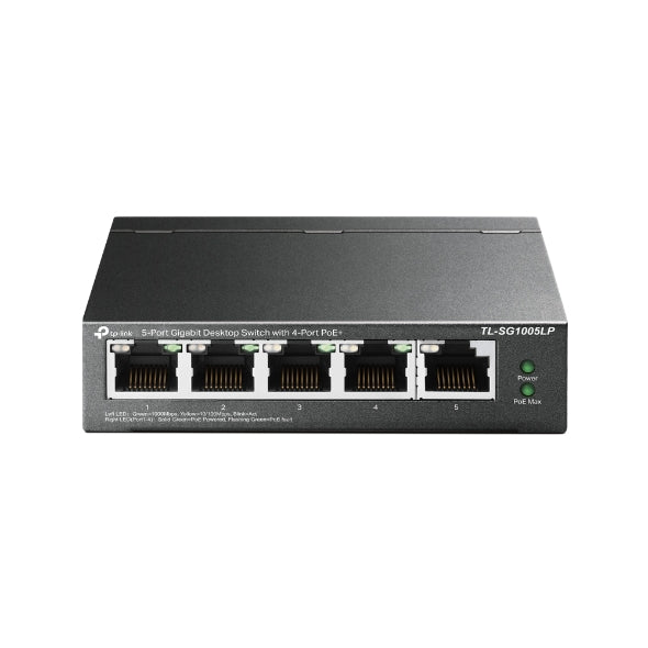 TP-Link TL-SG1005LP 5-Port Gigabit Desktop Switch with 4-Port PoE+, Up To 40W For all PoE Ports, Up To 30W Each Port - Image 2