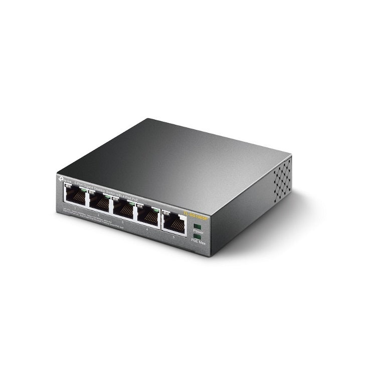TP-Link TL-SG1005P 5-Port Gigabit Desktop Switch with 4-Port PoE, 5 Gigabit RJ45 ports including 4 PoE ports, 56W PoE Power supply, steel case - Image 4
