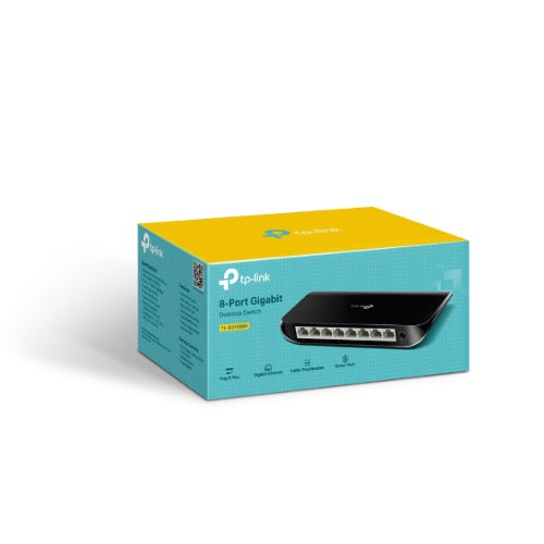 TP-Link TL-SG1008D 8-Port Gigabit Unmanaged Switch Desktop Wall-Mounting Plastic Case Fanless Supports MAC address 802.1p/DSCP QoS - Image 1