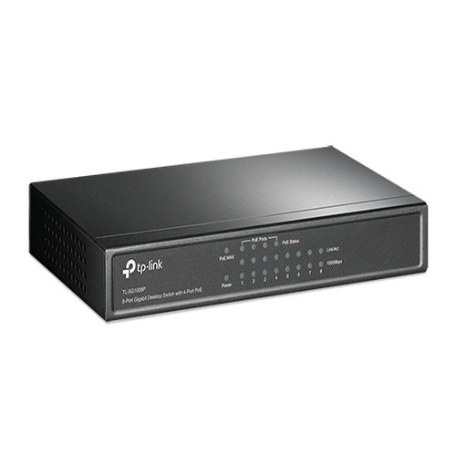 TP-Link TL-SG1008P 8-Port Gigabit Desktop Unmanaged Switch with 4-Port PoE 53W IEEE 802.3af, Up to 64W for all PoE ports,Up to 15.4W for each PoE por - Image 3