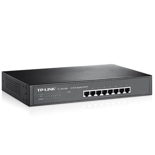 TP-Link TL-SG1008 8-Port Gigabit Unmanaged Switch 13" Desktop Rackmountable Steel Case Fanless Supports MAC address 802.1p/DSCP QoS - Image 2