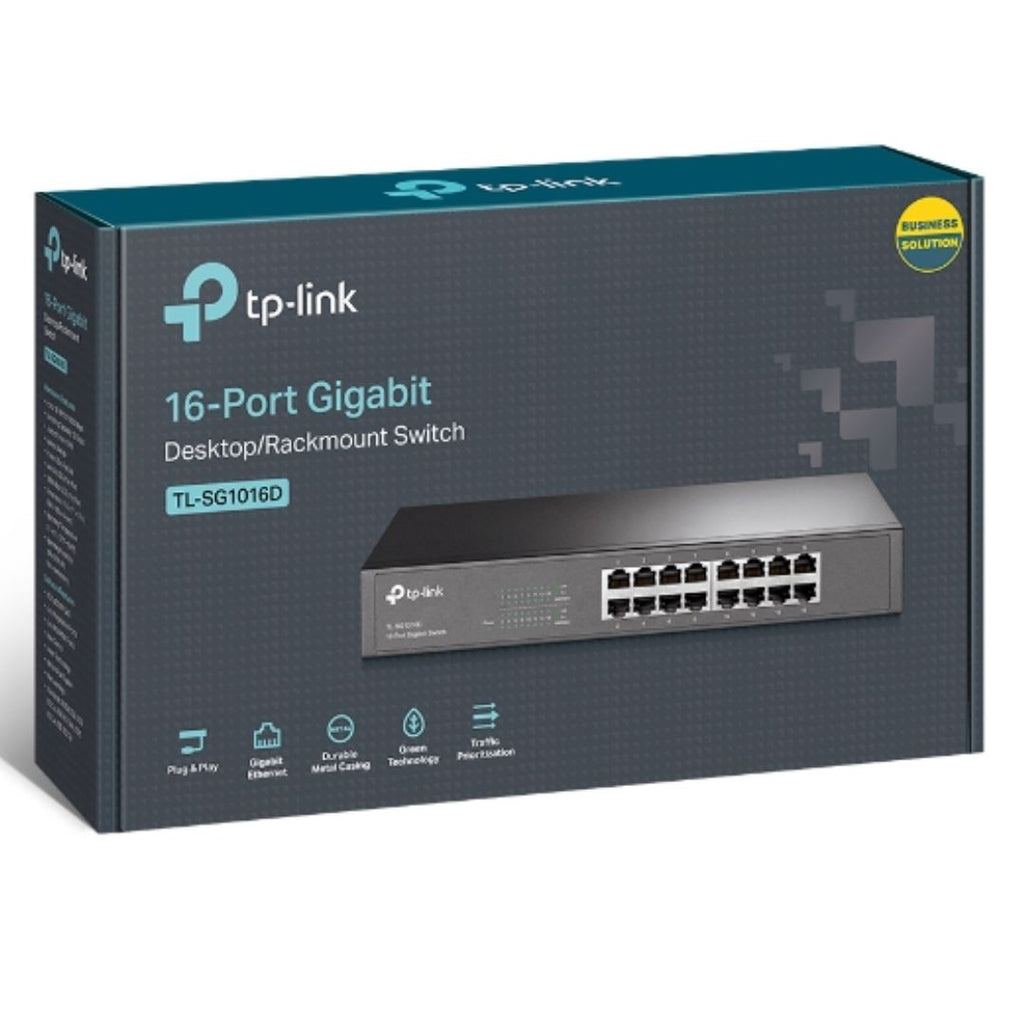 TP-Link TL-SG1016D 16-Port Gigabit Desktop/Rackmount Unmanaged Switch Energy-efficient Supports MAC Plug&play 32Gbps Switching Capacity - Image 5