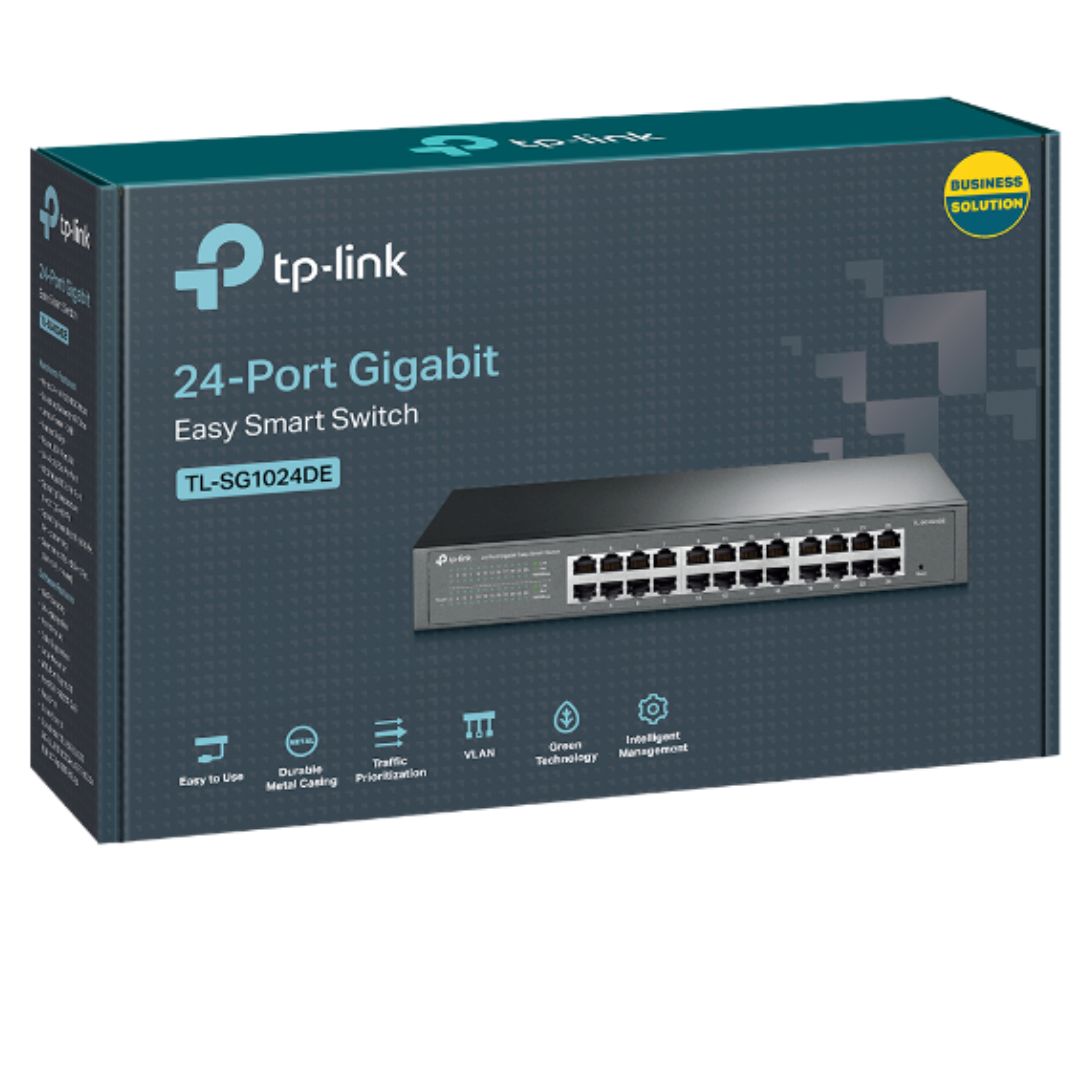 TP-Link TL-SG1024DE 24-Port Gigabit Desktop/Rackmount Easy Smart Switch energy-efficient L2 Features Supports MAC 128xVLAN 48Gbps Switching Capacity - Image 1