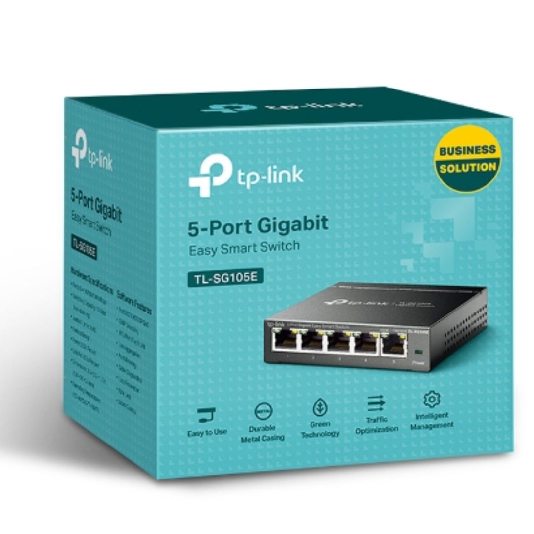 TP-Link TL-SG105E 5-Port Gigabit Desktop Easy Smart Switch, 5 10/100/1000Mbps RJ45 Ports, MTU/Port/Tag-based VLAN, QoS, IGMP Snooping - Image 5
