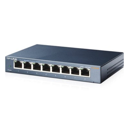 TP-Link TL-SG108 8-Port Gigabit Desktop Switch Steel Case Fanless 11.9Mpps Support 802.1p/DSCP QoS1 and IGMP Snooping Plug & Play - Image 3
