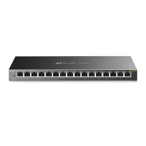 TP-Link TL-SG116E 16-Port Gigabit Unmanaged Pro Switch Desktop/Wall Mounting L2 Features 32xVLAN 32Gbps Capacity 23.81Mpps 8K MAC 4.1Mb Buffer Fanless - Image 2