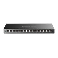 TP-Link TL-SG116E 16-Port Gigabit Unmanaged Pro Switch Desktop/Wall Mounting L2 Features 32xVLAN 32Gbps Capacity 23.81Mpps 8K MAC 4.1Mb Buffer Fanless - Image 3