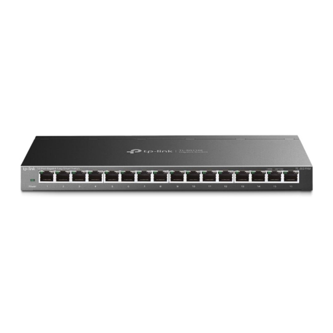 TP-Link TL-SG116E 16-Port Gigabit Unmanaged Pro Switch Desktop/Wall Mounting L2 Features 32xVLAN 32Gbps Capacity 23.81Mpps 8K MAC 4.1Mb Buffer Fanless - Image 3