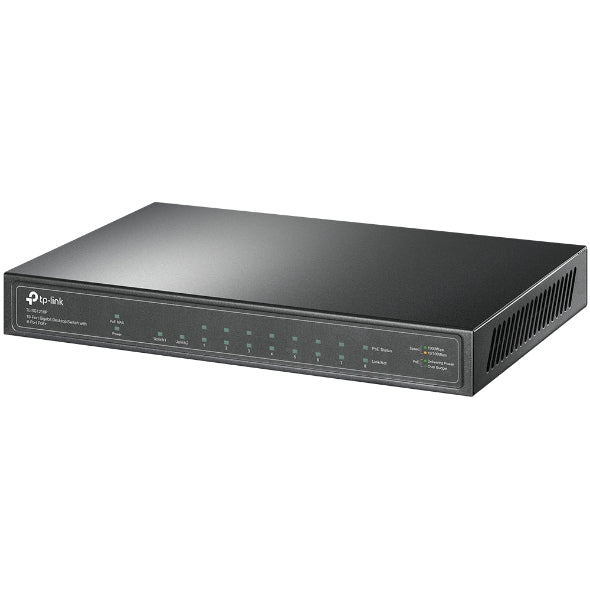 TP-Link TL-SG1210P 10-Port Gigabit Desktop Switch with 8-Port PoE+ IGMP Snooping 1 Gigabit SFP Slot, Fanless - Image 3