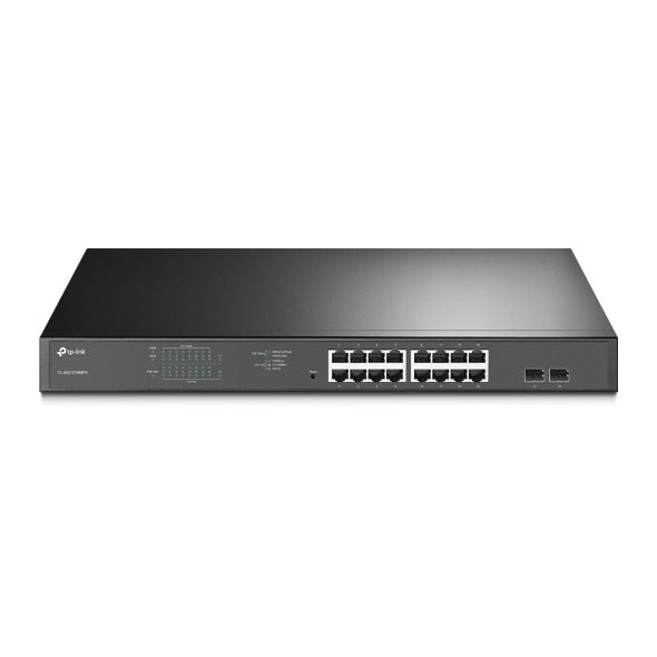TP-Link TL-SG1218MPE 16-Port Gigabit PoE+ Easy Smart Switch, 16 Gigabit RJ45 Ports, 2 SFP Slots, 802.3at/af, 192W PoE Power, 1U 19-inch Rack-mountable - Image 3