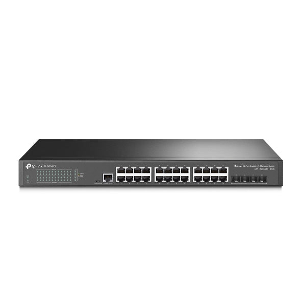 TP-Link SG3428X JetStream 24-Port Gigabit L2+ Managed Switch with 4 10GE SFP+ Slots IGMP Snooping Omada Rack Mountable Fanless - Image 1