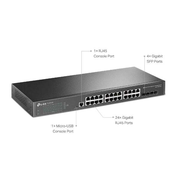 TP-Link SG3428  Omada 24-Port Gigabit L2+ Managed Switch with 4 SFP Slots, Integration with Omada SDN Controller, Static Routing, OAM, 802.1Q VLAN - Image 2