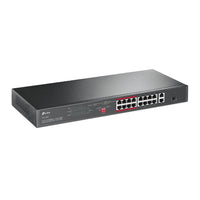TP-Link TL-SL1218P 16-Port 10/100 Mbps + 2-Port Gigabit Rackmount Switch with 16-Port PoE+, Up to 150W for all PoE ports, Up to 30W for each PoE port - Image 2