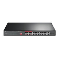 TP-Link TL-SL1226P 24-Port 10/100Mbps + 2-Port Gigabit Unmanaged PoE+ Switch , Up To 250W For all PoE Ports, Up To 30W Each PoE Port - Image 1
