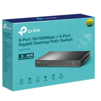 TP-Link TL-SL1311P 8-Port 10/100Mbps + 3-Port Gigabit Desktop Switch with 8-Port PoE+, Extend Mode for 250m PoE Transmitting, Isolation Mode, PoE Aut - Image 4