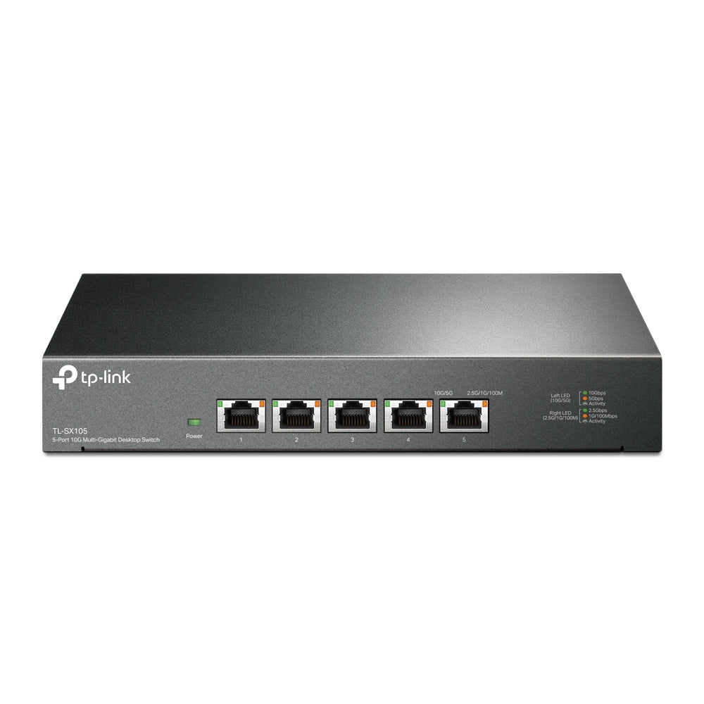 TP-Link TL-SX105 5-Port 10G Desktop Switch, up to 100 Gbps switching capacity, Auto-negotiation, Silent Operation, Metal Casing - Image 2