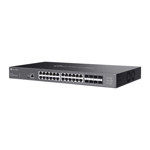 TP-Link SX3832 Omada 24-Port 10GBASE-T L2+ Managed Switch with 8 10GE SFP+ Slots (SX3832)；24× 1/2.5/5/10 Gbps RJ45 ports；8× 1/10 Gbps SFP+ slots; 640 - Image 3