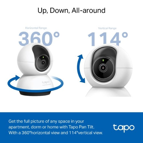 TP-Link TC72 Pan/Tilt AI Home Security Wi-Fi Camera, 2K 4MP QHD, Two-Way Audio, Sound and Light Alarm, Smart AI Detection - Image 2