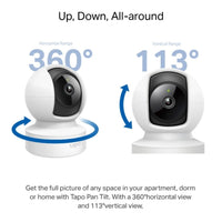 TP-Link Tapo C212 Pan/Tilt Home Security Wi-Fi Camera, 2K (2304x1296), 2.4 GHz, Horizontal 360º, 1 × Ethernet Port,Local Storage through microSD Card - Image 3