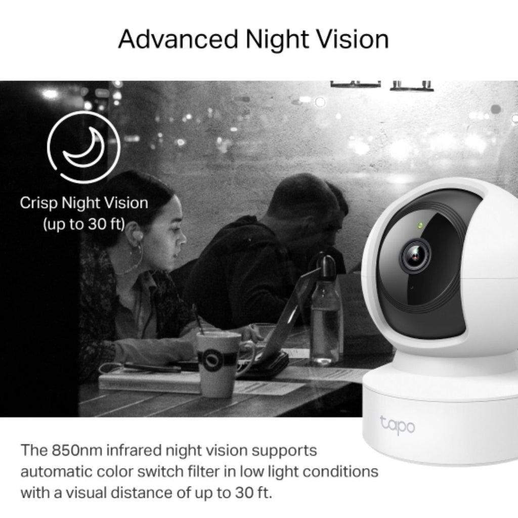 TP-Link Tapo C212 Pan/Tilt Home Security Wi-Fi Camera, 2K (2304x1296), 2.4 GHz, Horizontal 360º, 1 × Ethernet Port,Local Storage through microSD Card - Image 4