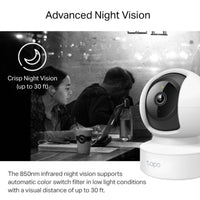 TP-Link Tapo C212 Pan/Tilt Home Security Wi-Fi Camera, 2K (2304x1296), 2.4 GHz, Horizontal 360º, 1 × Ethernet Port,Local Storage through microSD Card - Image 4