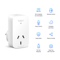 TP-Link Tapo P100(1-pack) Mini Smart Wi-Fi Socket Smart Plug, Remote Control,  Voice Control, Away Mode, Easy Setup and Use - Image 3