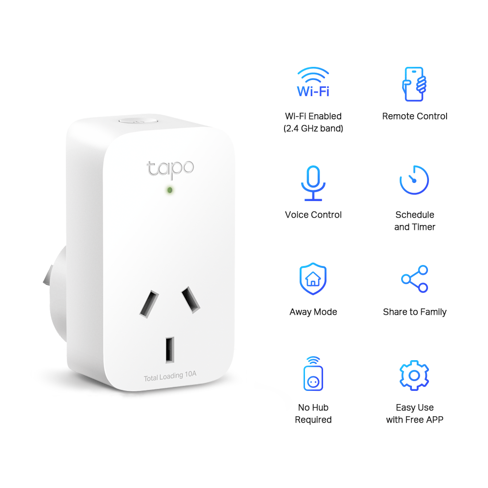 TP-Link Tapo P100(1-pack) Mini Smart Wi-Fi Socket Smart Plug, Remote Control,  Voice Control, Away Mode, Easy Setup and Use - Image 3