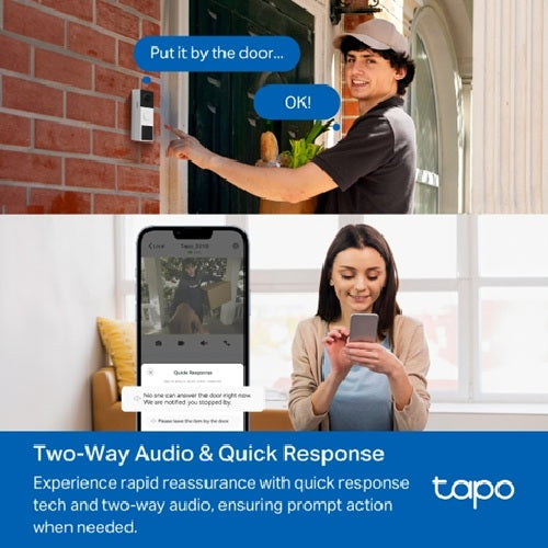 TP-Link TD21 Tapo Video Doorbell Camera, Ringtones, 230 days battery life, Head to Toe View (16:9), 160° Diagonal Field of View, Smart Detection and N - Image 4