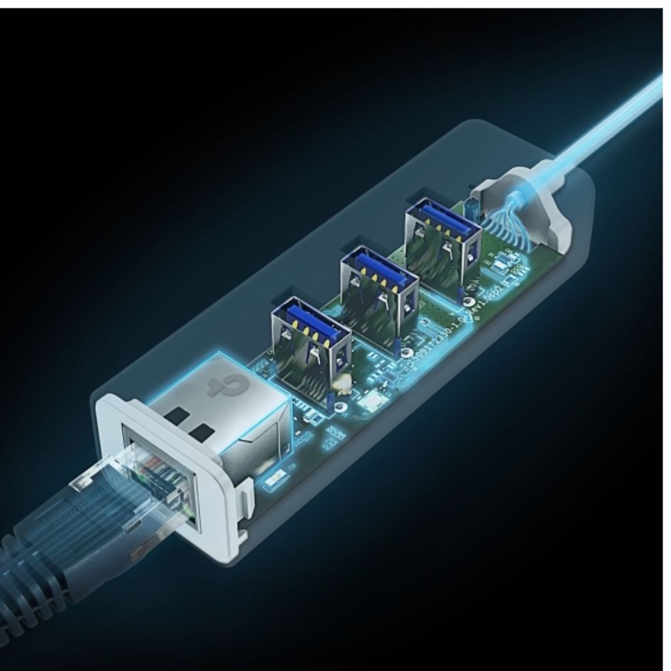 TP-Link UE330C USB 3.0 Type-C to Gigabit Ethernet Network Adapter with 3-Port USB 3.0 Type-A Hub - Image 4
