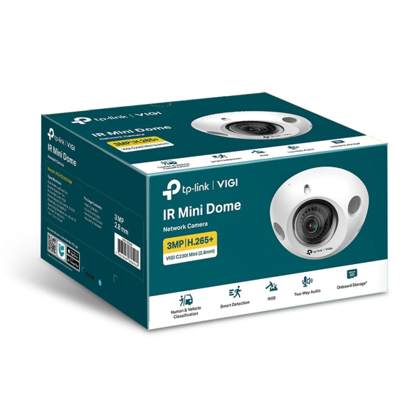 TP-Link VIGI 3MP C230I Mini(2.8mm) IR Mini Dome Network Camera, 2.8mm Ultra-wide Angle Lens, Smart Detection, 3YW - Image 4