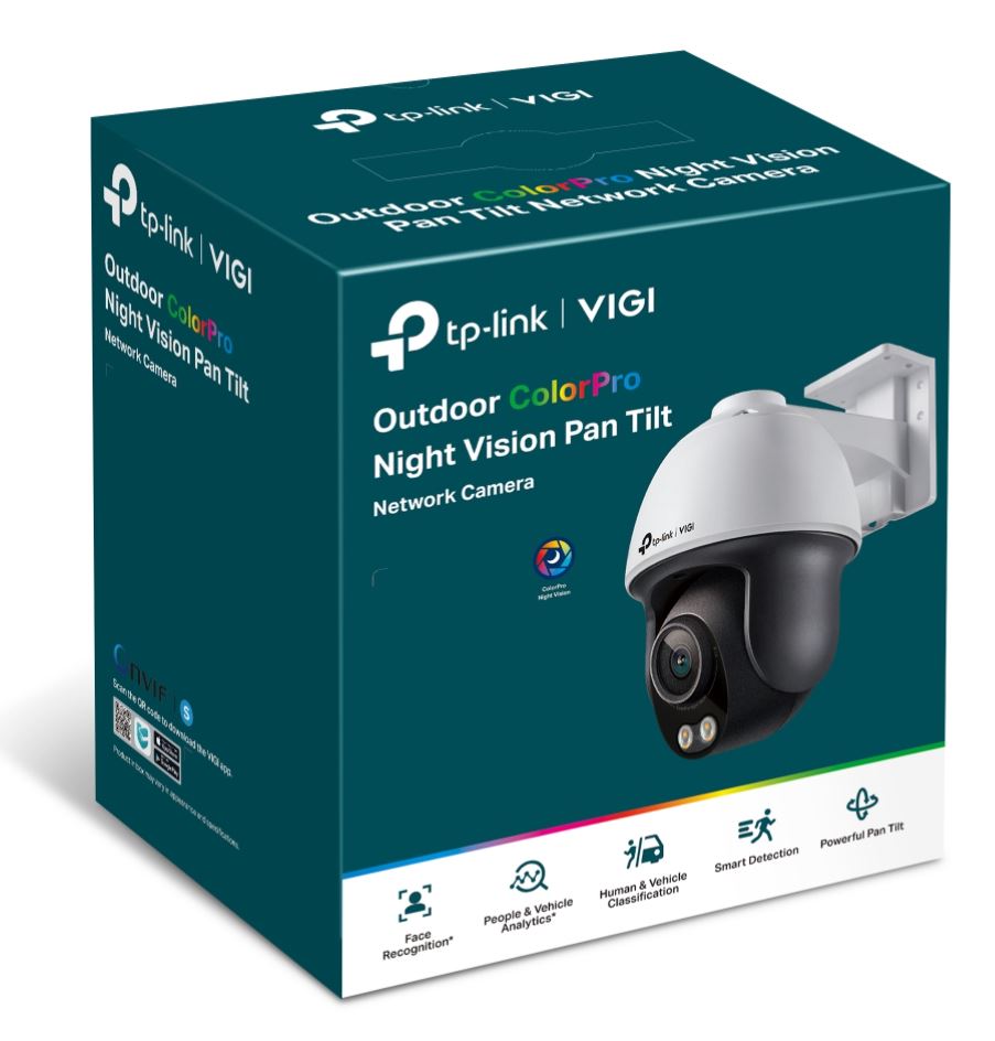 TP-Link VIGI 4MP C540S(4mm) Outdoor ColourPro Night Vision Pan Tilt Network Camera, 4mm Lens, Smart Detection,3YW - Image 1