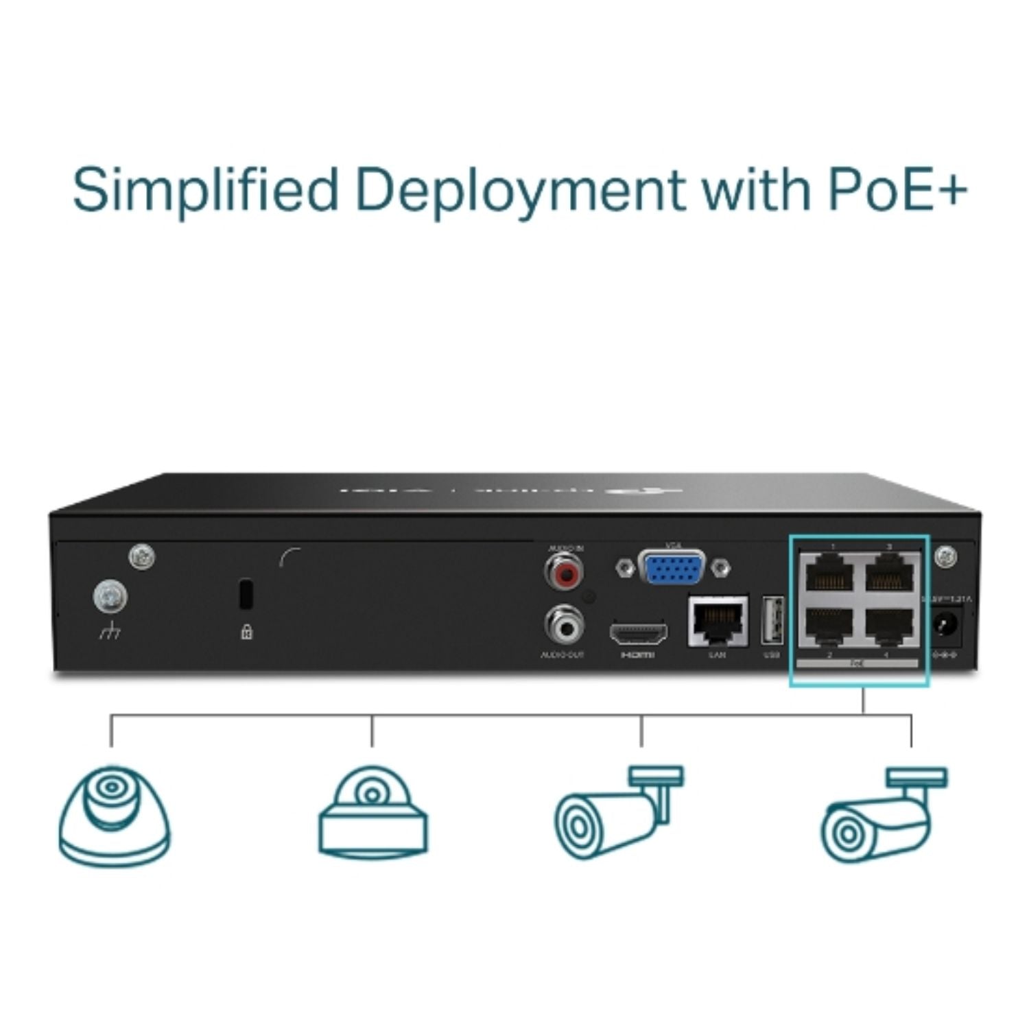 TP-Link VIGI NVR1004H-4P 4 Channel PoE+ Network Video Recorder, 24/7 Continuous Recording, 4K HDMI Video Output & 16MP Decoding (HDD Not Included) - Image 4