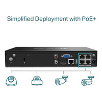 TP-Link VIGI NVR1004H-4P 4 Channel PoE+ Network Video Recorder, 24/7 Continuous Recording, 4K HDMI Video Output & 16MP Decoding (HDD Not Included) - Image 4