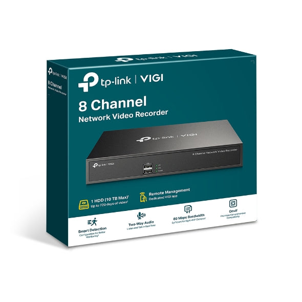TP-Link VIGI NVR1008H 8 Channel Network Video Recorder, 24/7 Continuous Recording, Up To 10TB 4 Ch Playback, Up To 5MP (HDD Not Included) - Image 5